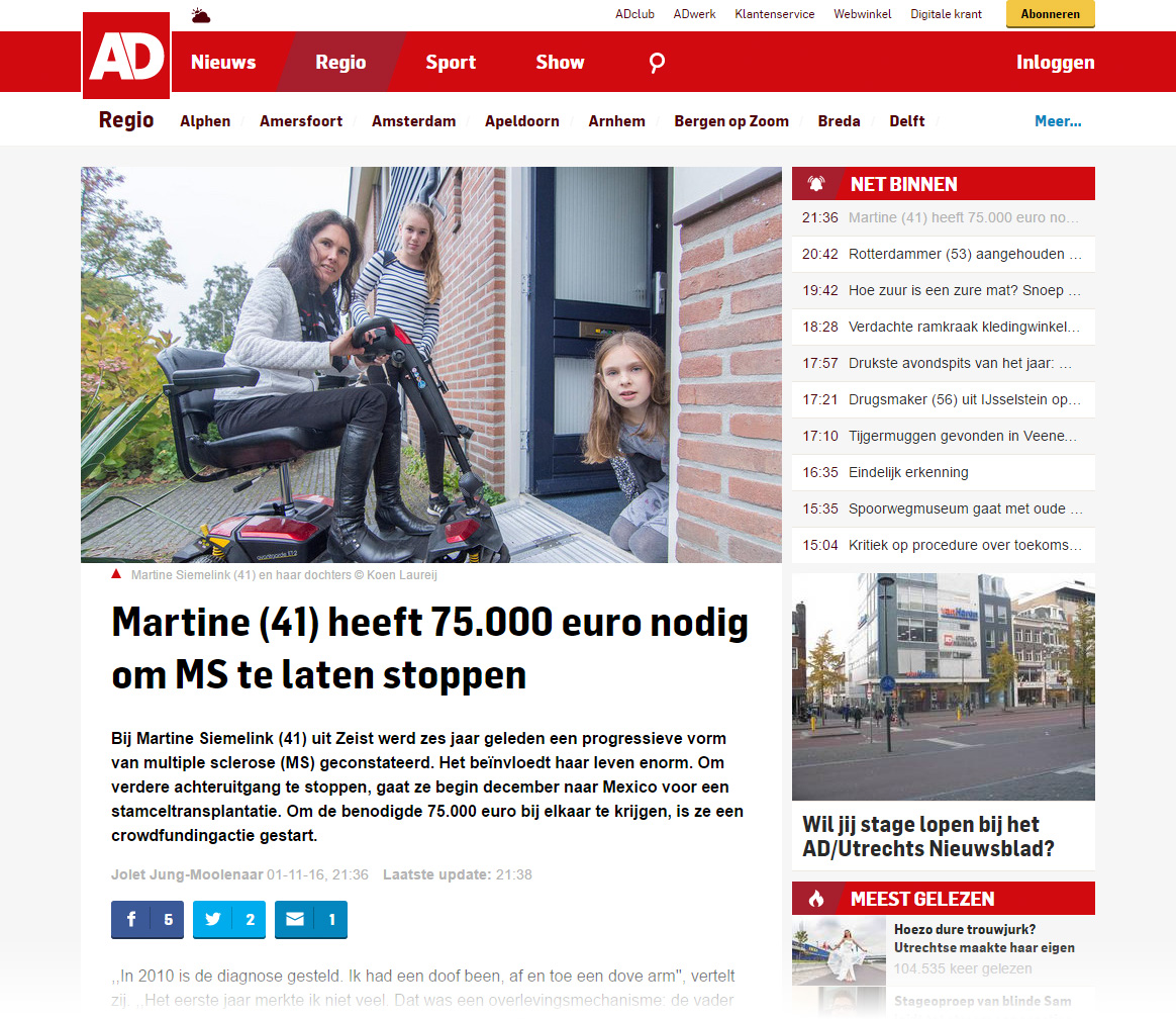 Artikel op AD.nl